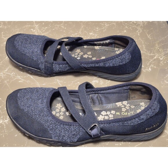 Skechers Breathe Easy Lucky Lady Blue Mary Jane Comfort Shoes,Size 9 - Picture 3 of 8
